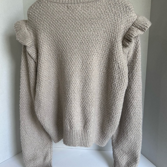 LC Lauren Conrad Taupe Ruffled Sweater - Picture 2 of 6